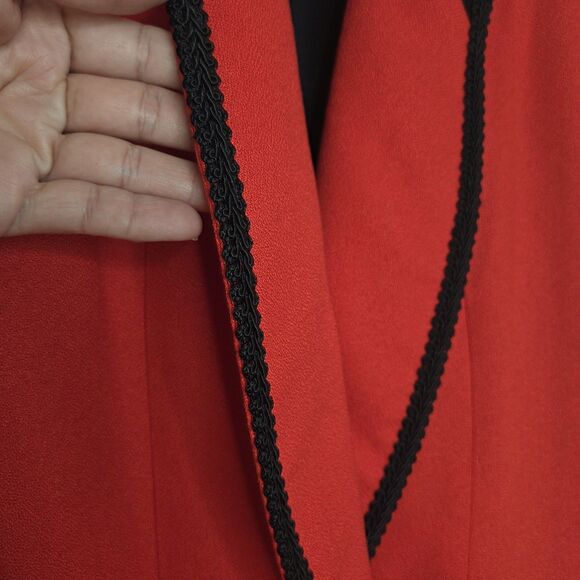 CRISCIONE Vintage 80's Red And Black Blazer Jacket Velvet Appliqué Size XL - Picture 3 of 15